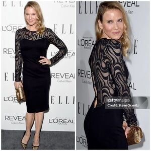 WOW THAT BACK! RENEE's Carolina Herrera $2895 Bodycon Wool Lace-Back Dress 6-8